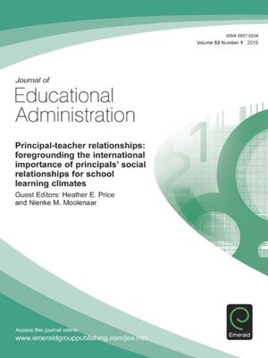 cover image of Journal of Educational Administration, Volume 53, Issue 1